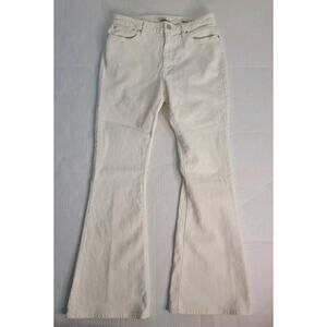 Guess Jeans Women's Sz 30 Sexy Flared High-Rise Jeans Ivory Bohemian
